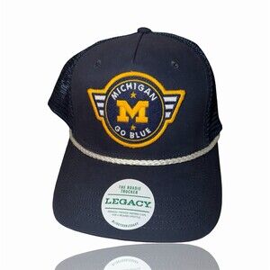 Legacy Michigan Wolverines Go Blue Trucker Hat Blue Snapback One Size